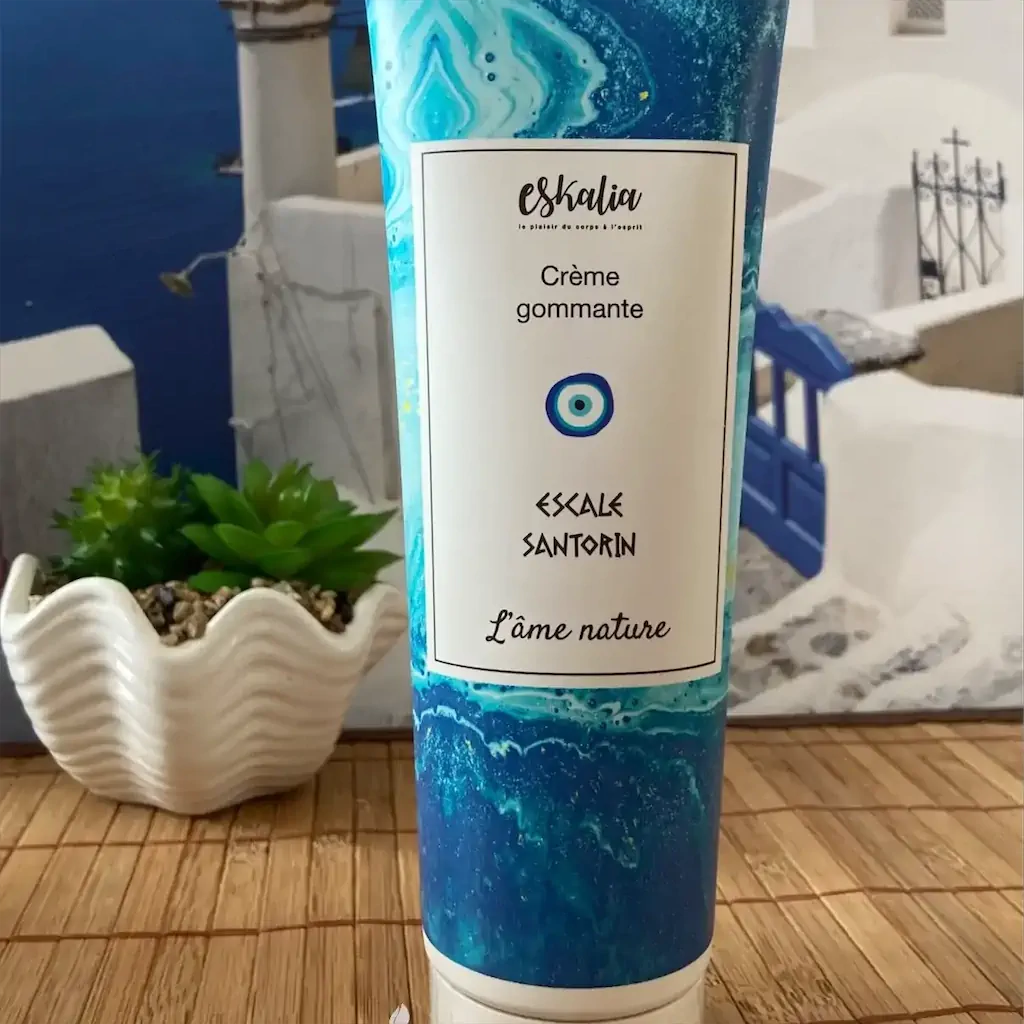 Crème gommante corps Eskalia Escale Santorin 250ml - gommage doux aux actifs méditerranéens