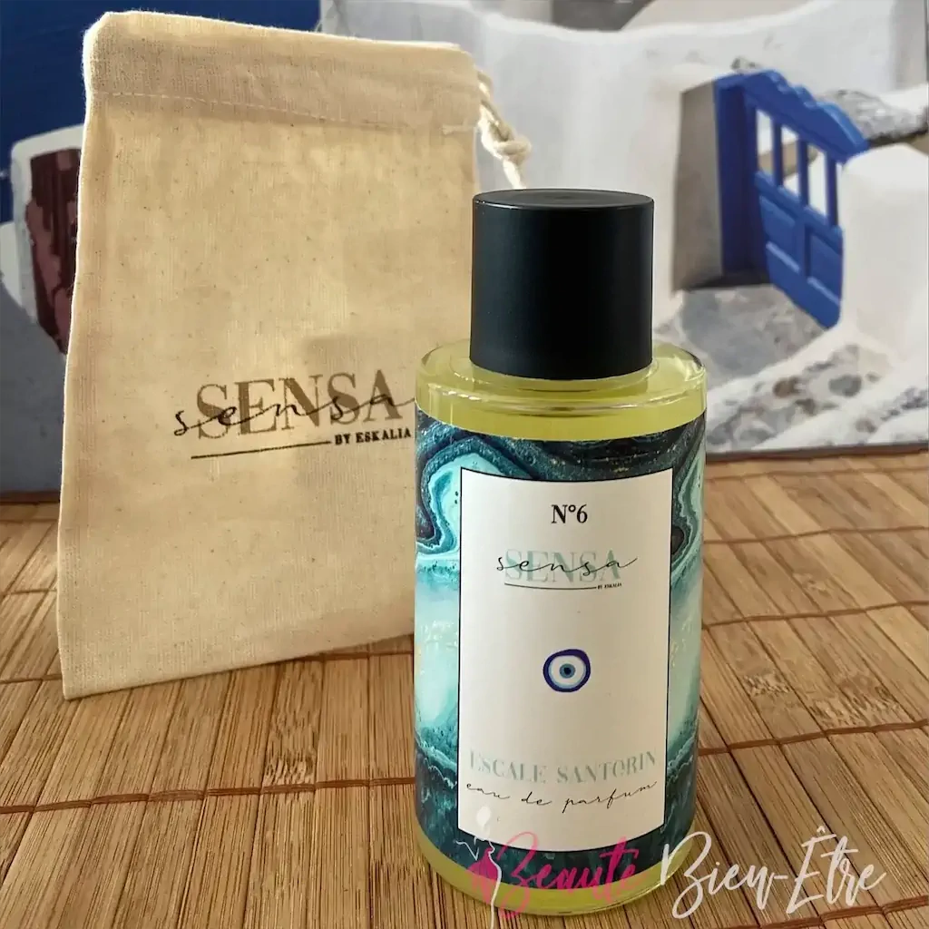 Eau de Parfum Escale Santorin Sensa by Eskalia flacon 100ml papaye pamplemousse