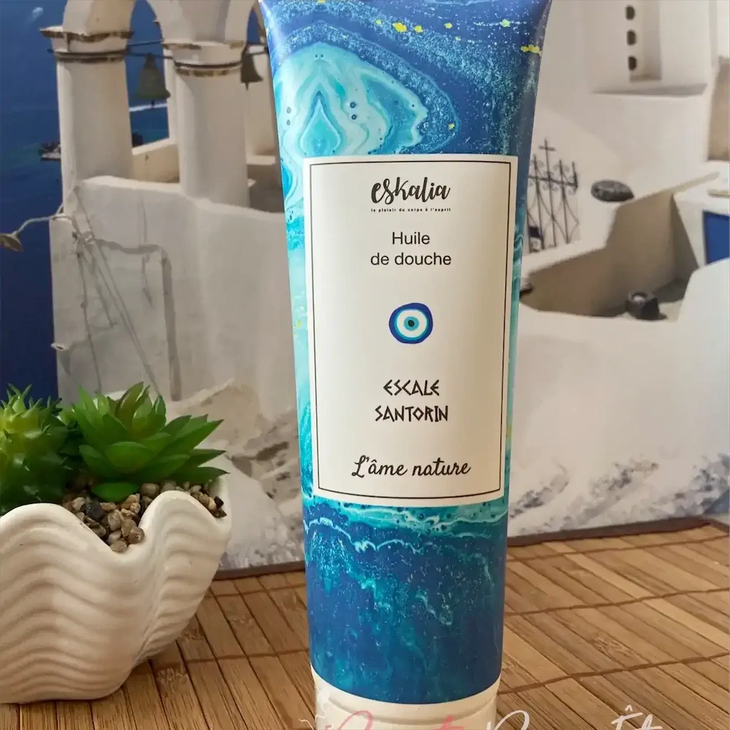 Huile de douche Eskalia Escale Santorin sans sulfate 250ml - soin lavant hydratant peaux sensibles