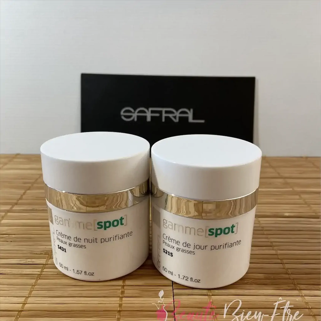 Safral Gamme Spot crème purifiante jour et nuit peau grasse acnéique propolis soufre