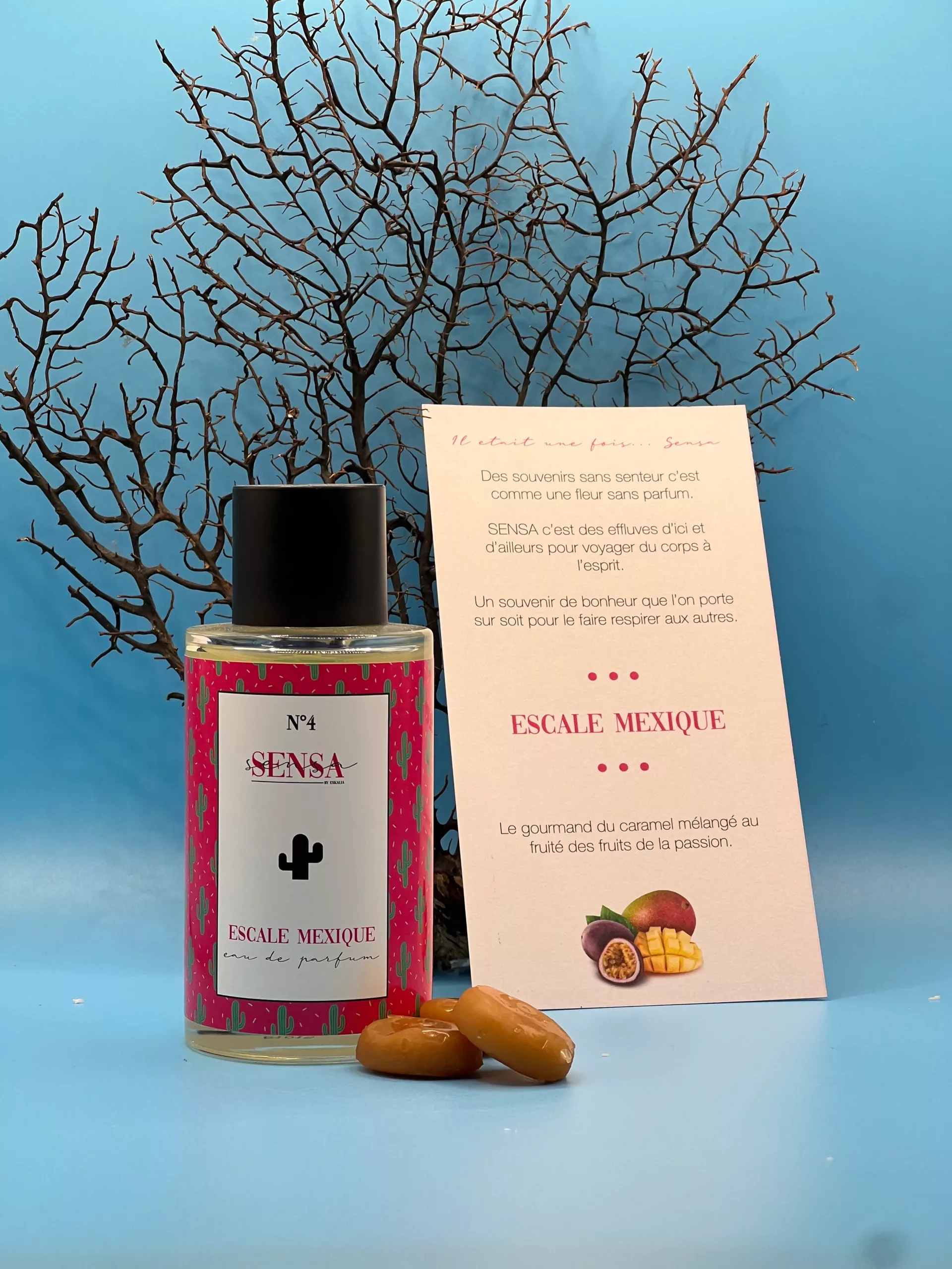 Eau de Parfum Escale Mexique Sensa by Eskalia - flacon 100ml parfum gourmand caramel fruit de la passion