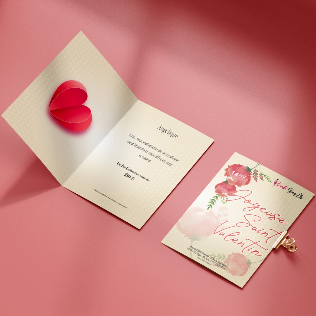 Image de la carte cadeau à imprimer spécial Saint-Valentin de Beauté Bien-Être