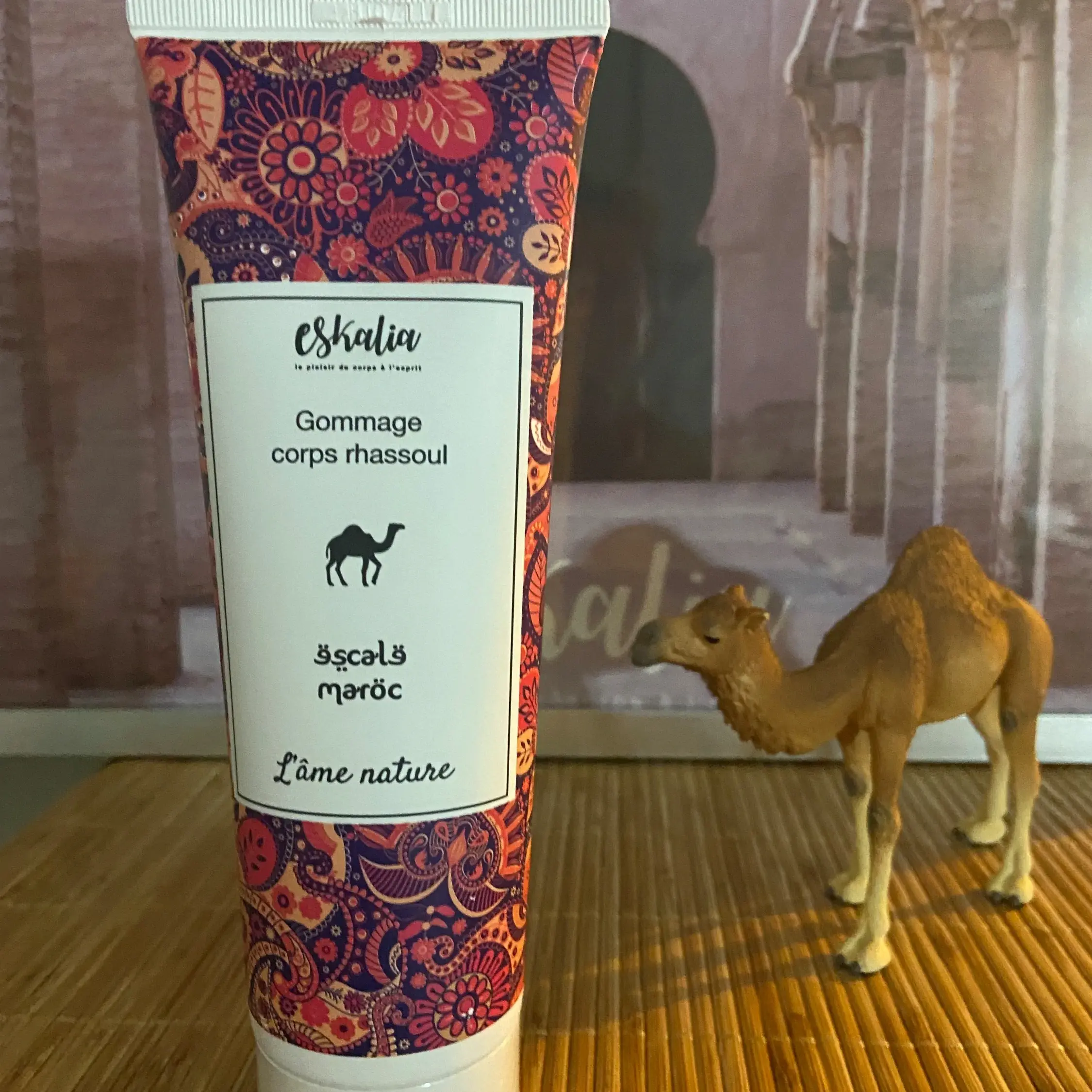 Gommage corps au rhassoul Eskalia Escale Maroc - exfoliant naturel huile argan 250ml